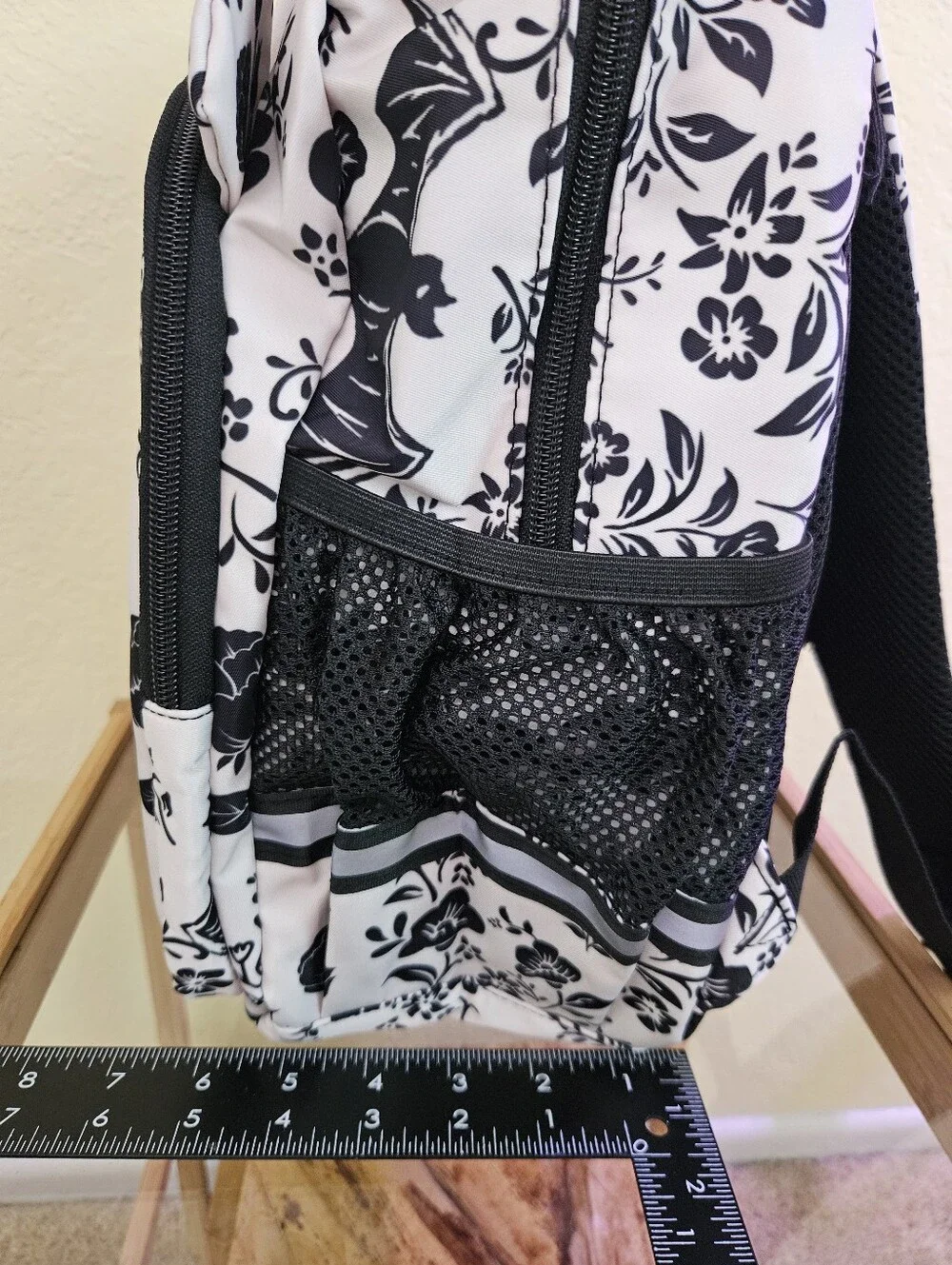 Feifeiyu Black & White Floral Bat Print Backpack - Women Bags
